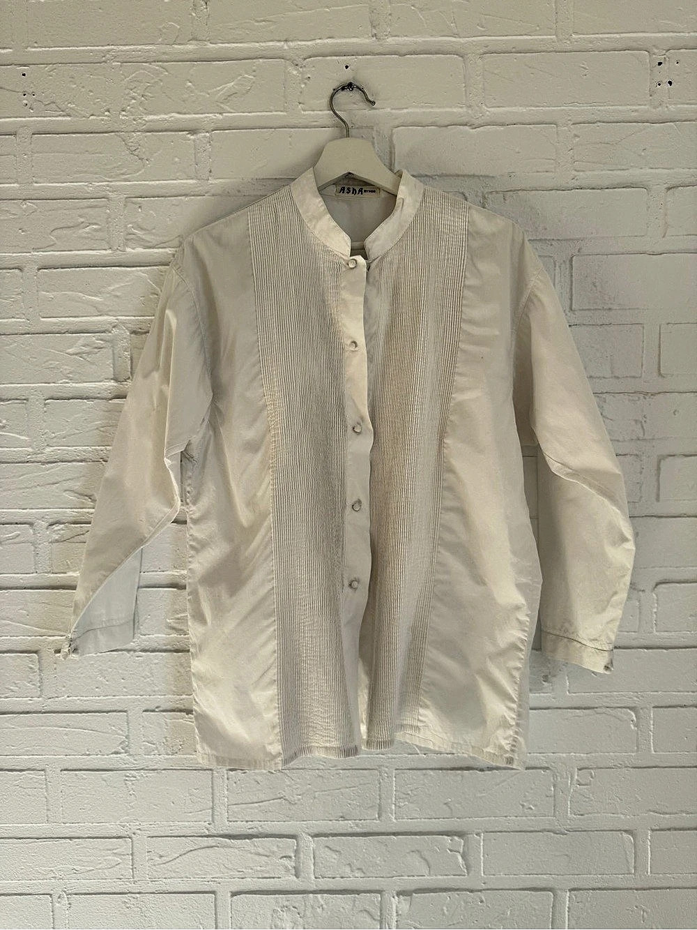Issey miyake Textured Striped Button Down in White Like New